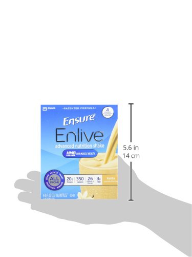 Ensure Enlive Meal Replacement Shake, 20g Protein, 350 Calories, Advanced Nutrition Protein Shake, Vanilla, 8 Fl Oz (Pack of 16)