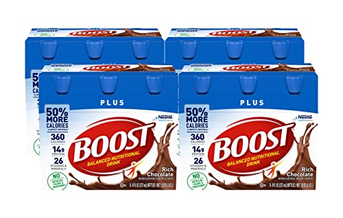 Boost Plus Complete Nutritional Drink, Chocolate Sensation, 8 OZ, 6 CT (Pack of 4)